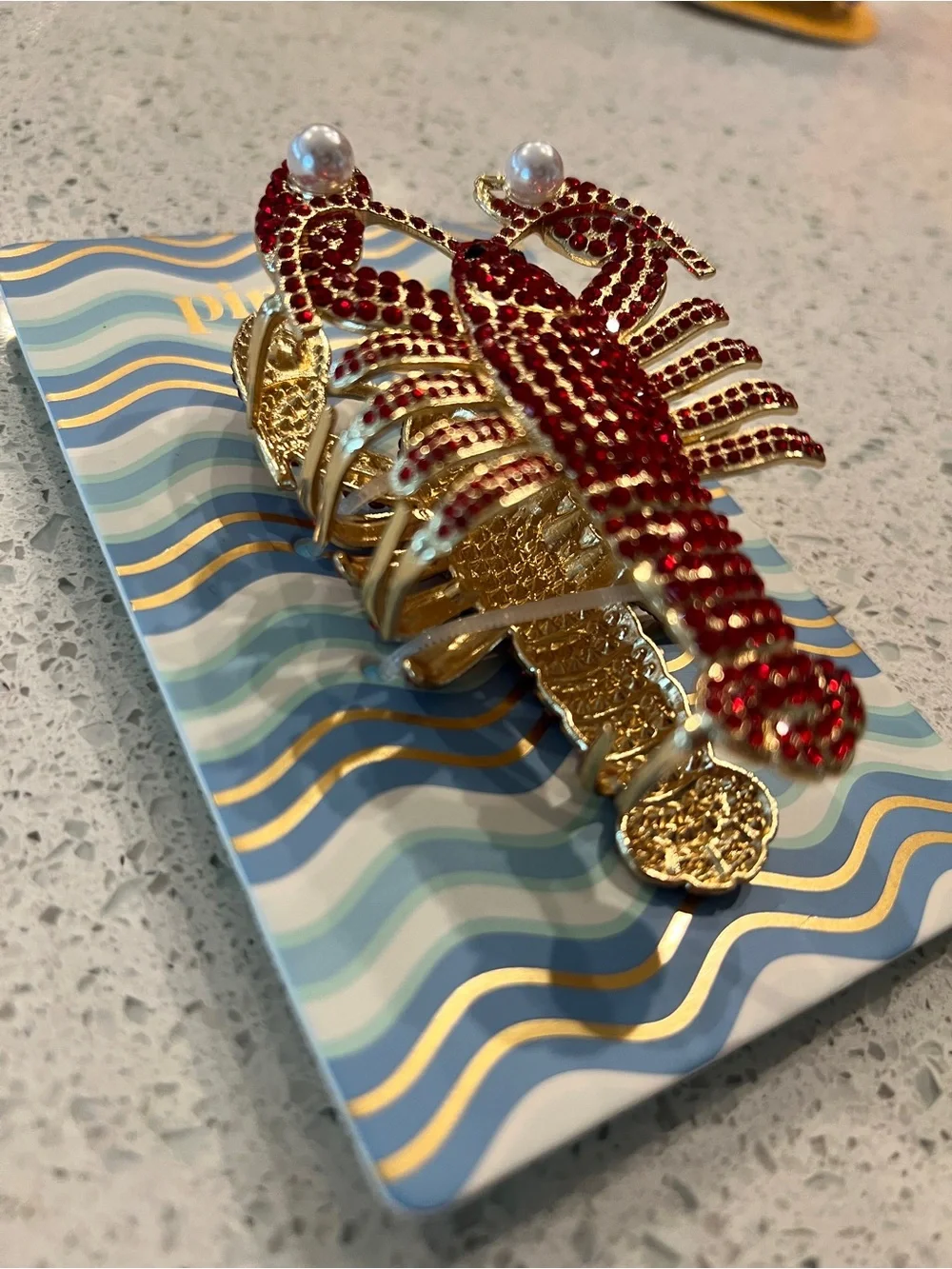 Piper K Red Crystal Lobster Hair Clip